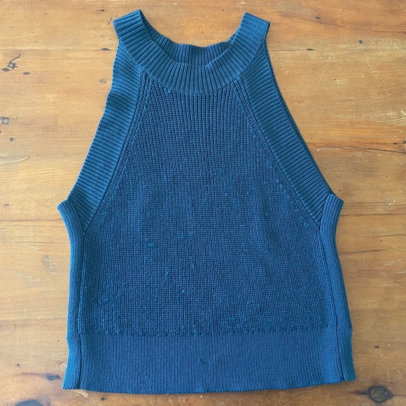Aritzia Wilfred Halter Sweater in Teal - Picture 3 of 4